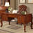 Walnut Rectangular Solid Wood Writing desk with drawers desk