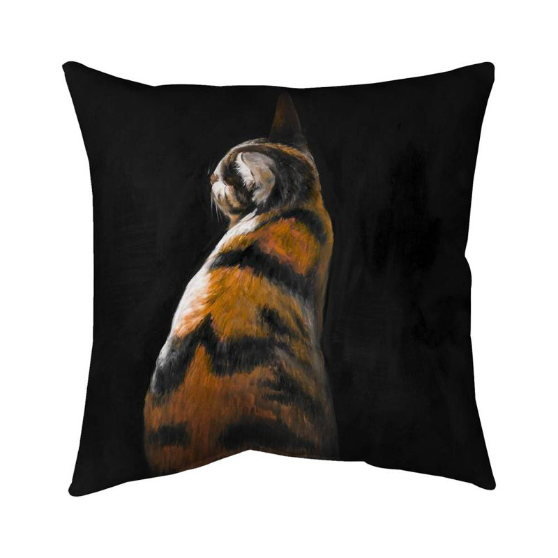 Spotted cat - 20"x20" Outdoors Throw pillow - Spun poly - Print on demand, 20" H x 20" W