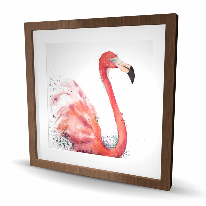 «Splashing Flamingo - Best vendeur», impression encadrée romantique
