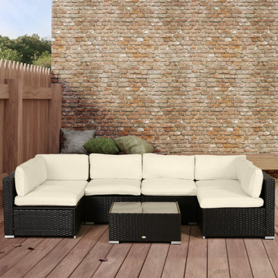 Gennett Replacement Cushion Covers for Garden Sofa Set Outdoor Cream