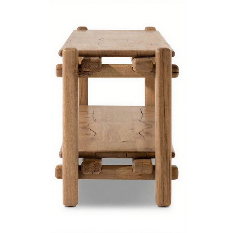 Table de véranda entièrement en bois massif de style français., H 29,9 po x l 70,8 po x P 15,7 po