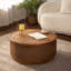 Table basse en rotin Boho-Chic avec couvercle de rangement amovible, aucun assemblage requis