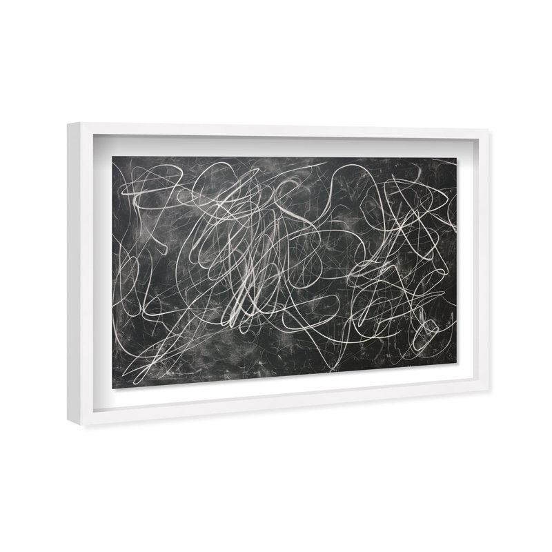 Oliver Gal Minimalist Melodies Abstract - Luxury Shadowbox Framed Wall Art, 17.5" H x 25.5" W, White