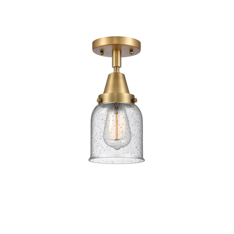 Plafonnier en verre, Ampoule non incluse, Oui, Laiton brossé