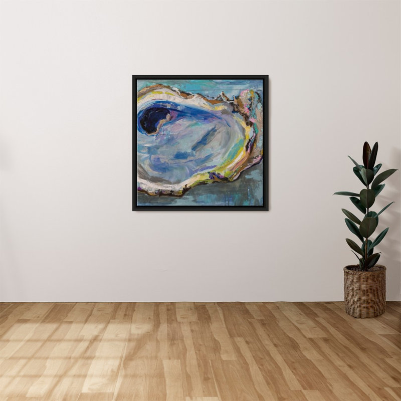 «Oyster Two» par Jeanette Vertentes - impression sur toile, 24" H x 24" W, Black