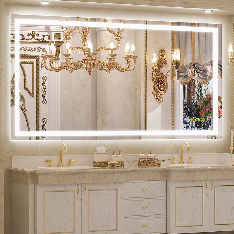 Amirie Rectangular Bathroom Led Mirror Backlit Touch Switch Dimmable 3CCT Anti-fog, 40" x 24"