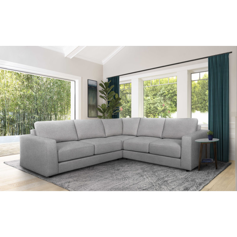 Canapé modulaire de coin symétrique de 110 po Arrollo, 100% polyester gris
