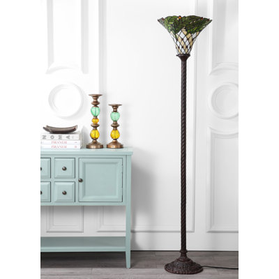 Oshea 71'' Brown Torchiere Floor Lamp