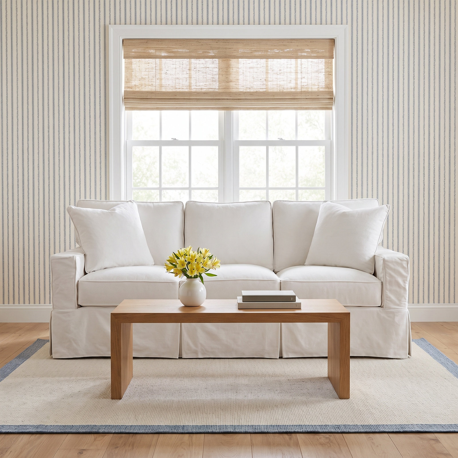 Gramercy Park Queen Sleeper Sofa, Gel Memory Foam Mattress, White Cotton Solid; 0302-91