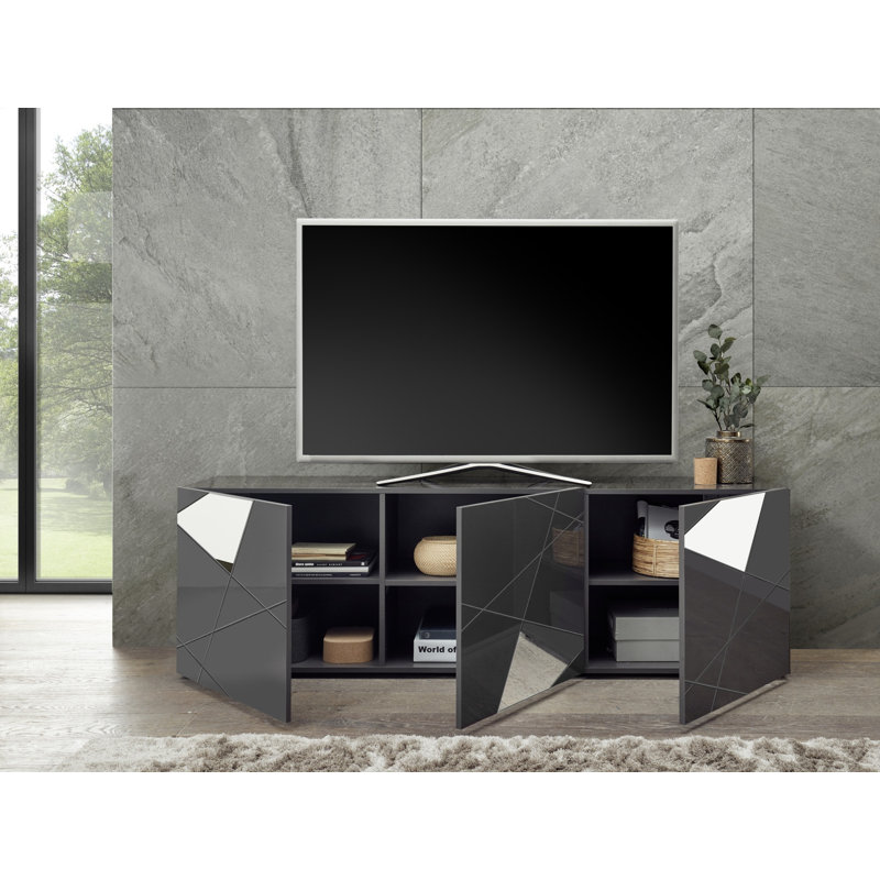 Unfinished TV Stand for TVs up to 75", Grey Gloss