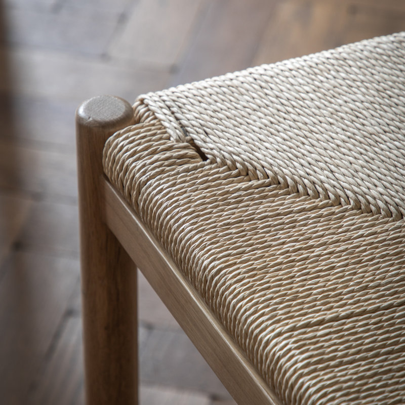 Laneise 46cm H Solid Wood Slat Back Side Chair in Brown, Brown