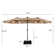 Hoskie 181'' x 106'' Outdoor Double-Sided Rectangular LED Light Market Umbrella With Base and Cover