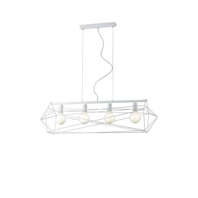 Cansas 4 - Light Geometric Pendant, White, White
