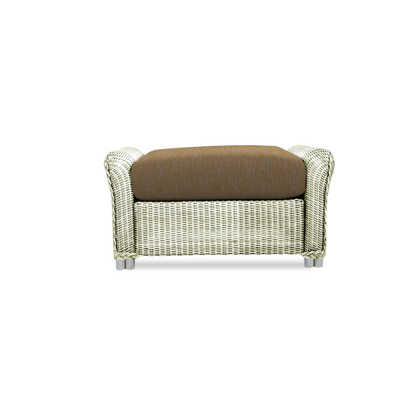 Reflections Outdoor Ottoman, Ivory, Friendly Flax