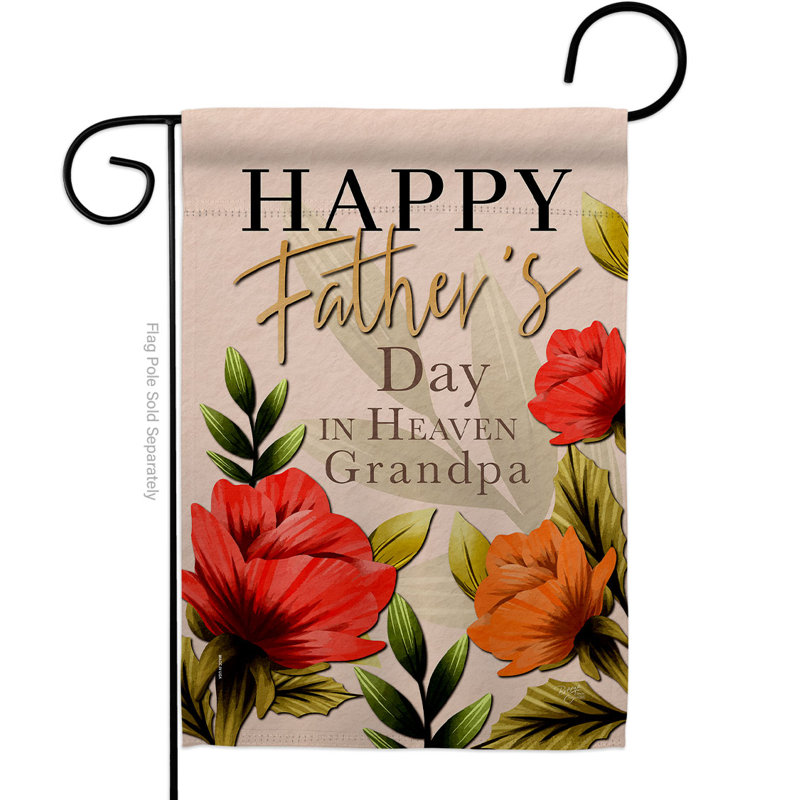Drapeau de jardin en polyester 3 côtés de 18 po Heavenly Father & Grandpa