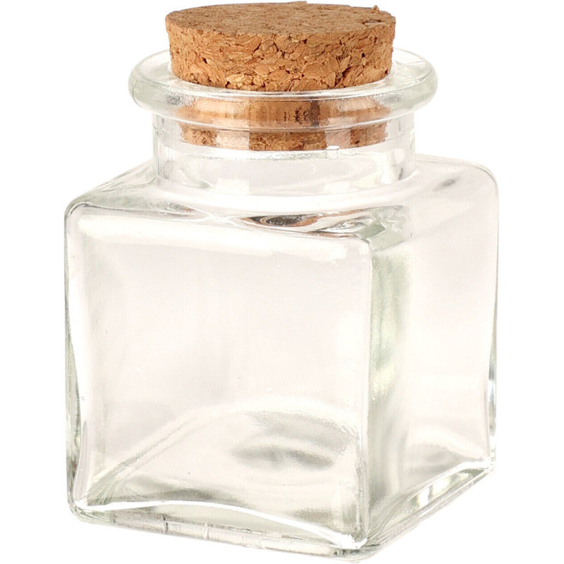 Glass Jar - Set of 6, 6cm H x 4.5cm W x 6cm D