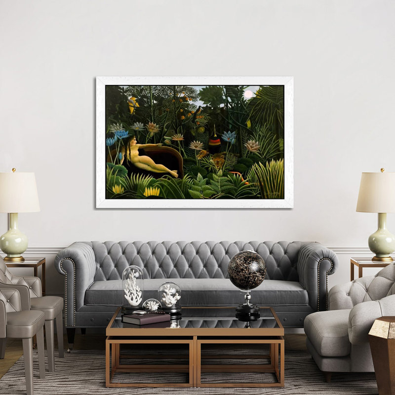 The Dream, 1910 by Henri Rousseau - Print on Canvas, White Framed, 152.5 cm H x 101.5 cm W
