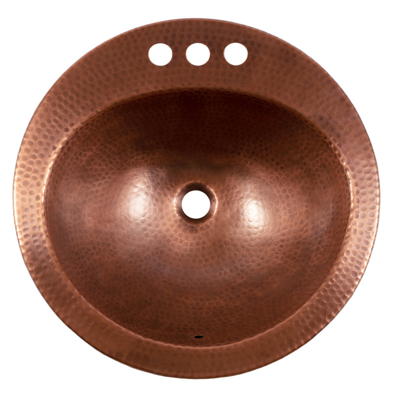 Bell 19" Drop-In Bathroom Sink in Copper