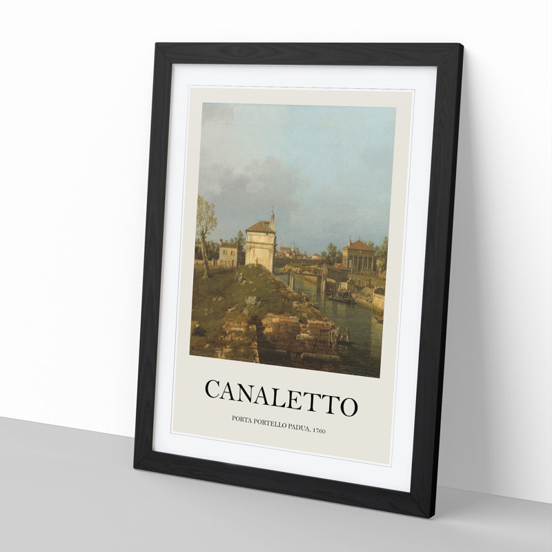 The Porta Portello by Giovanni Canaletto - Picture Frame Painting, 65cm H x 48cm W x 2cm D, Black Framed