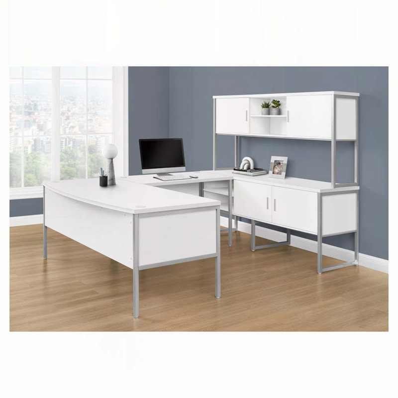 Bureau d'ordinateur pour la maison, Blanc / Gris