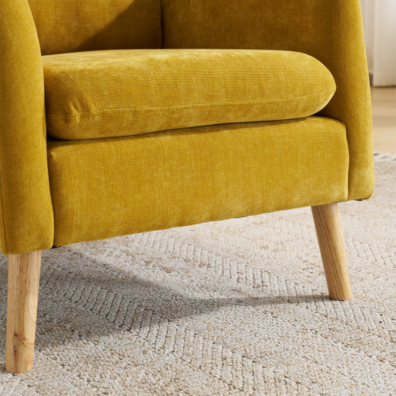 Upholstered Armchair, Yellow