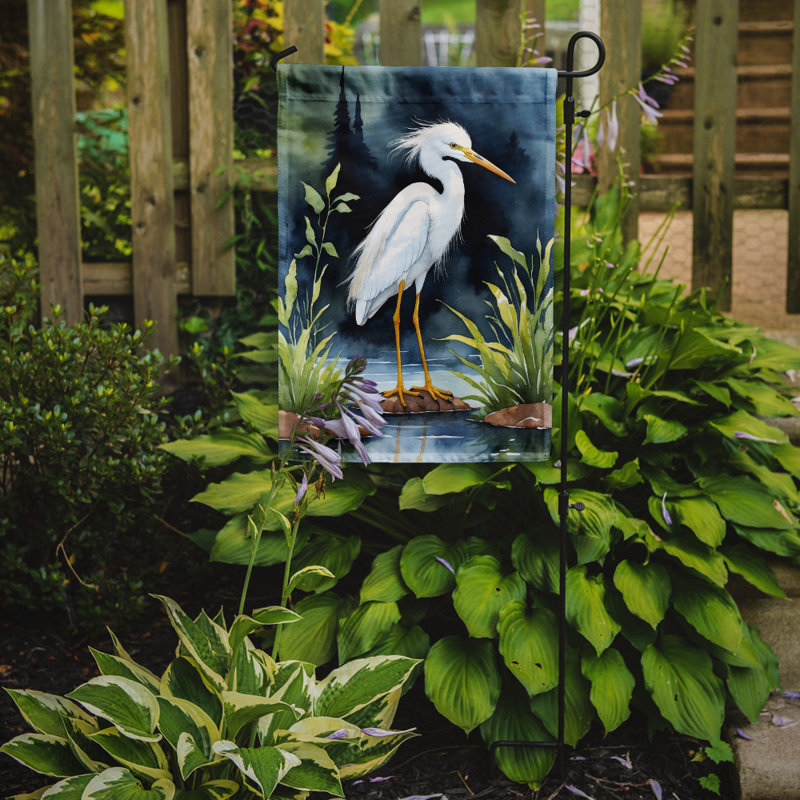 Surfbird Bird Garden Flag, Snowy Egret
