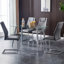 Chaises de salle à manger avec siège rembourré en similicuir et chaises rembourrées-1053043018