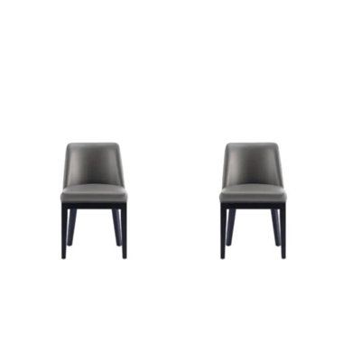 Gansevoort Modern Vegan Leather Upholstered Beech Wood Dining Parsons Chair in Graphite
