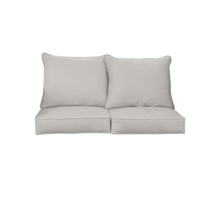Retain Sunbrella Outdoor 5'' Loveseat Seat / Back Cushion, Beige, 23.5" W x 23" D