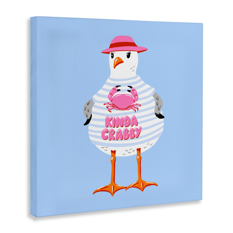 Toile de mouette Sassy Kinda Crabby, design par Bex Morley Design, H 36 po x l 36 po