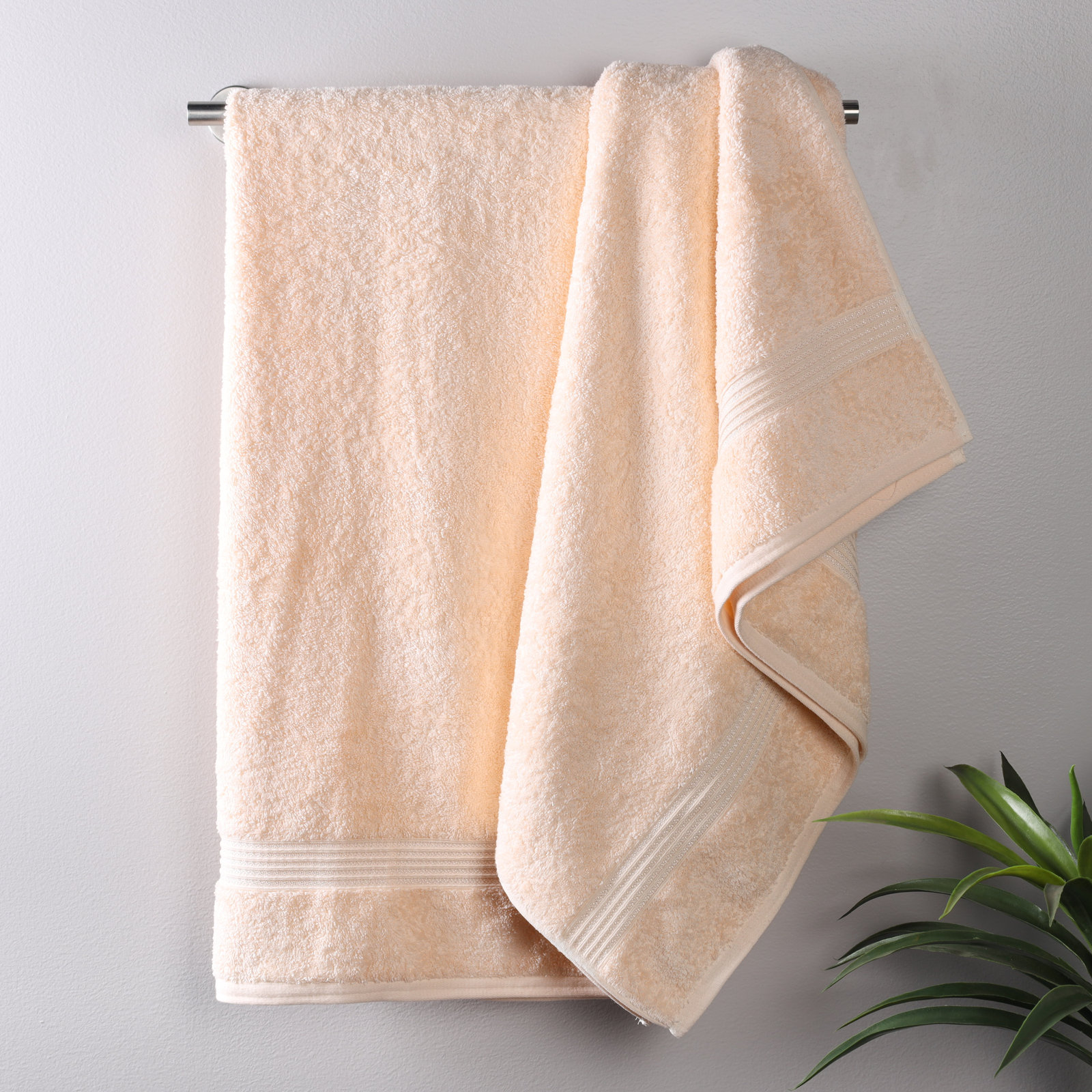 Oleg Egyptian-Quality Cotton Highly Absorbent Medium Weight Bath Sheet Set, Peach, Bath Towels - 2 Pack