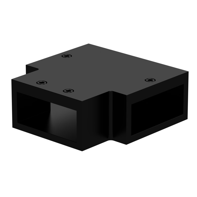 T-Piece For Flat Support Bar, Wetroom Accessory, Black