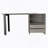 Desk, Two Legs, Two Drawers, Two Shelves -Light Gray