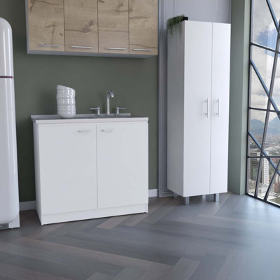 Ensemble de cuisine 4 pièces 2 pièces avec évier utilitaire et garde-manger 4 portes