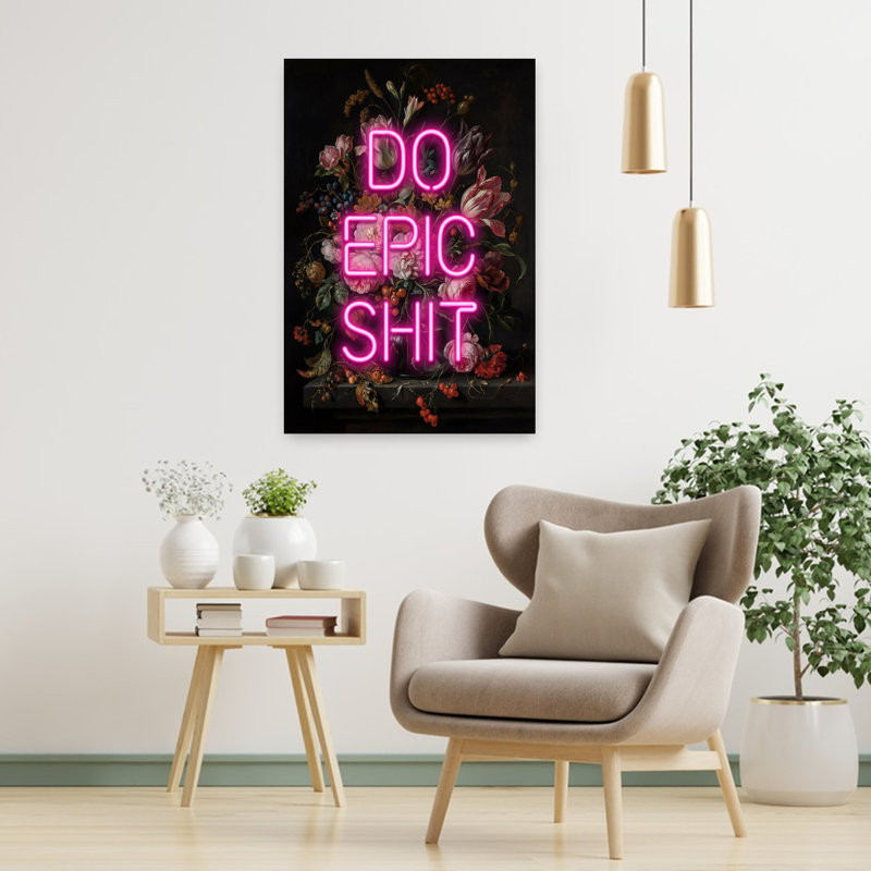 «Do Epic Shit», art mural contemporain, H 36 po x l 24 po