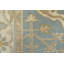 Tapis oriental bleu en laine noué à la main 5 pi 1 po x 8 pi Oushak