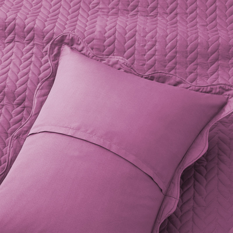 Ensemble de couvre-lit moderne en microfibre estampé moderne et contemporain, Mauve