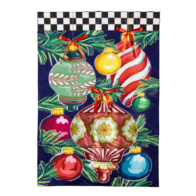 Joyeuses fêtes ornements appliques drapeau de maison