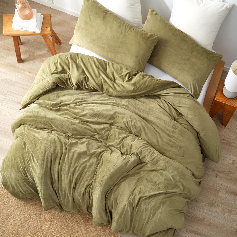 Near Suffocation - Coma Inducer® Oversized King Comforter Set - Boa, King Duvet Cover/Insert + 2 King Shams, Green