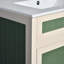 Meuble-lavabo de salle de bain avec lavabo en céramique, armoire de rangement avec tablette réglable en hauteur