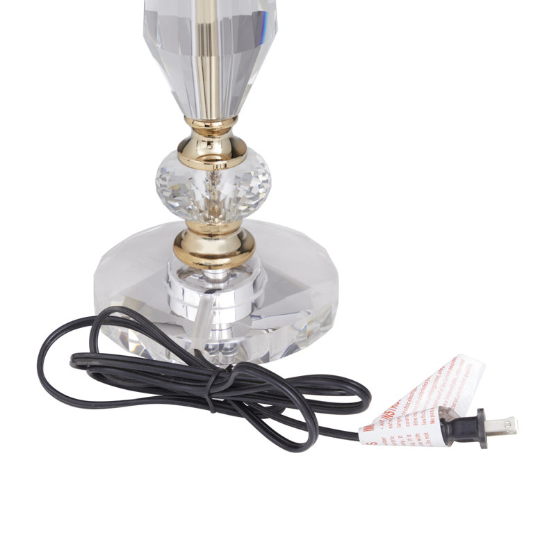 Crystal Clear Buffet Lamp with Gold Accents