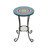 Patio Side Table with Shelf,Blue+Black