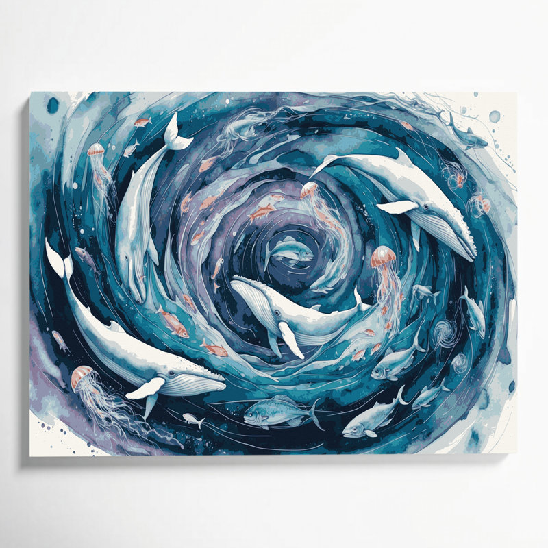 Art nautique sur toile bleu marine, H 12 po x l 18 po
