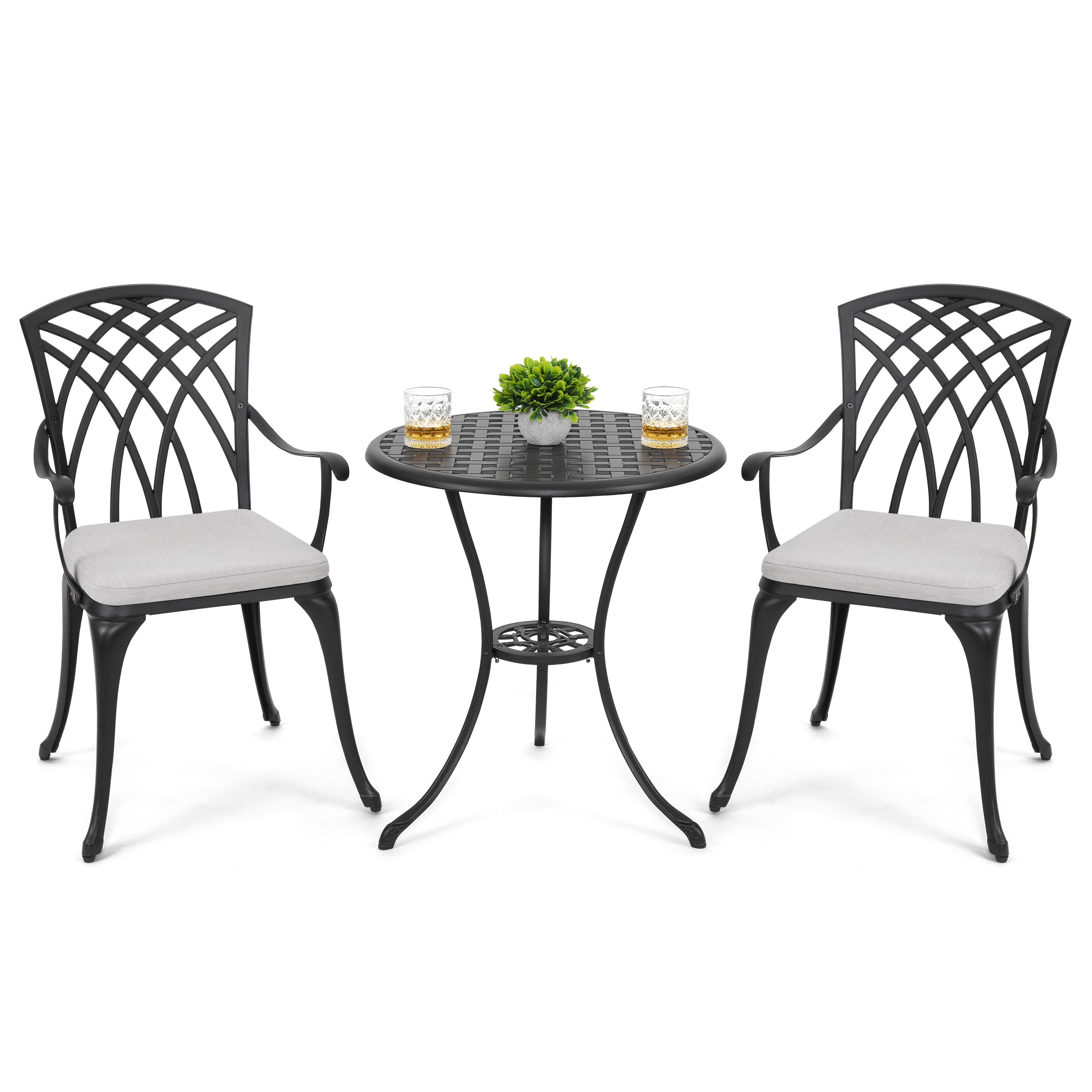 Alcott Hill® Aatifa Round 2 - Person 25.39'' Long Aluminum Dining Set & Reviews | Birch Lane