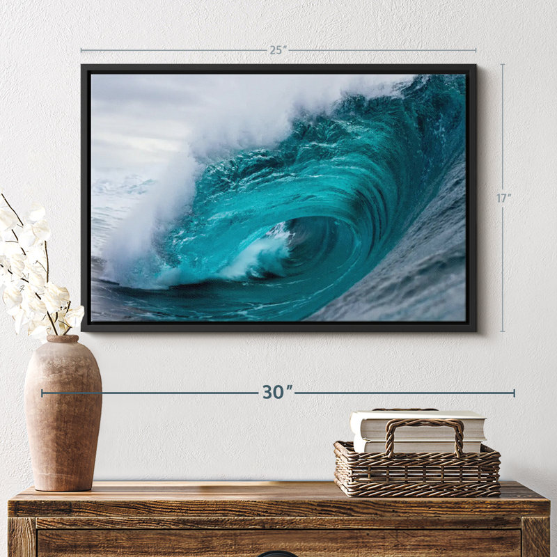 «Crashing Blue Ocean Wave», reproduction sur toile, H 17 po x l 25 po