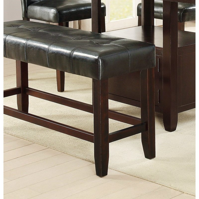 Kafader Faux Leather Upholstered Bench, Black