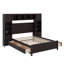 Lit double en bois avec tablette et armoire-869726733