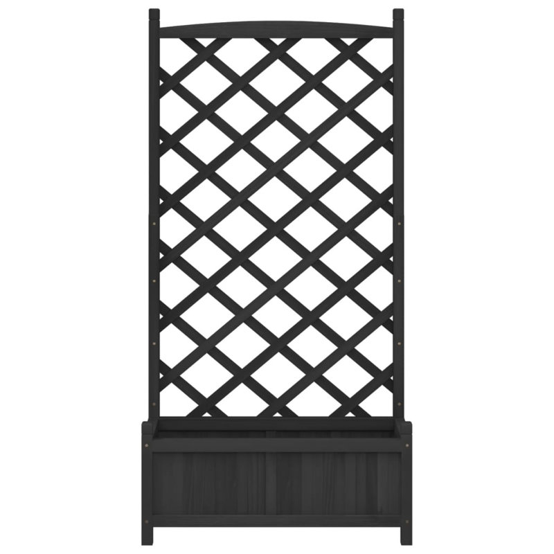 Wood Pot Planter, 59.1" H x 29.5" W x 13.8" D, Black