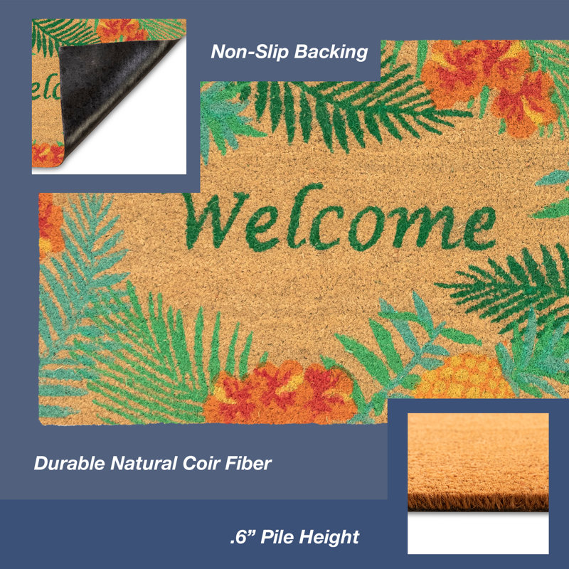 Tapis d'entrée antidérapant Inessa, Rectangle 2 pi x 3 pi