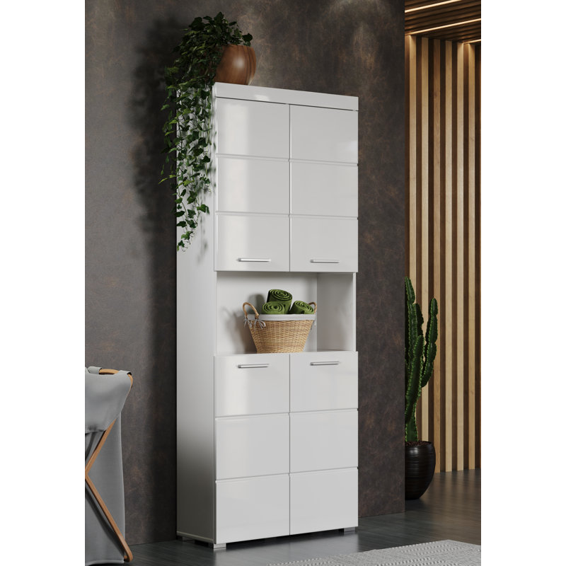 Marvlene Freestanding Linen Cabinet, White